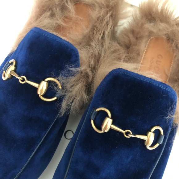 SOLD 100% Authentic Gucci Princetown Velvet Mules - Picture 3 of 8